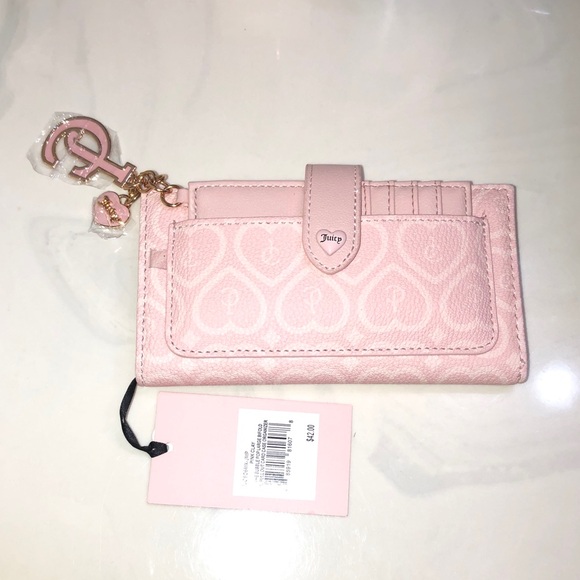 Juicy Couture Handbags - Juicy Couture Pink Clay The Bubble Pop Large Bifold + Pullout Card Case NWT